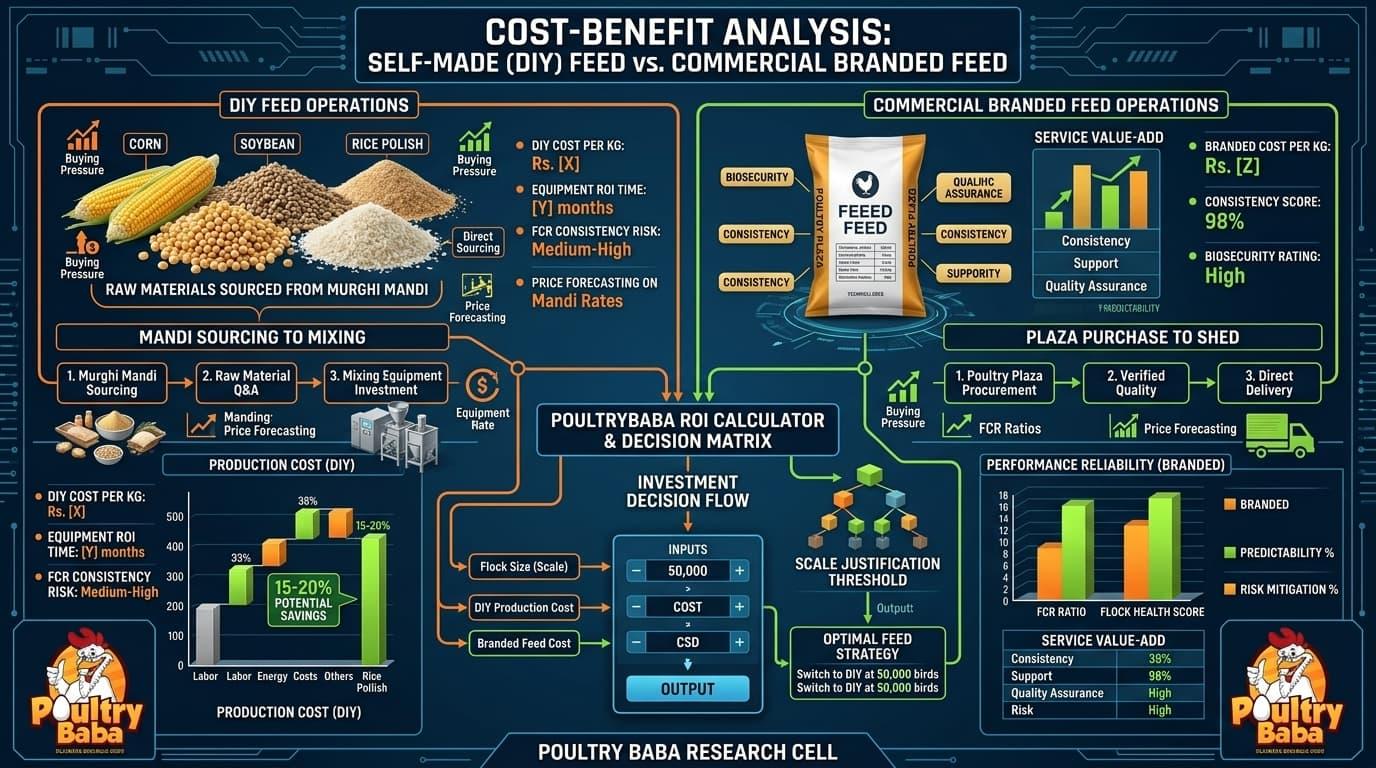 Cost-Benefit Analysis: Self-made (DIY) feed vs. Commercial branded feed.