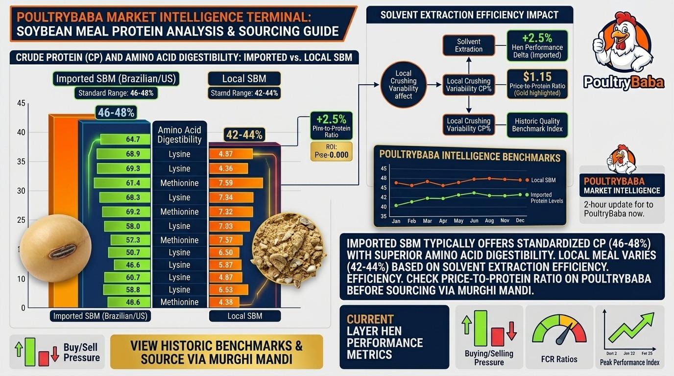 What is the protein percentage premium of soybean meal today?