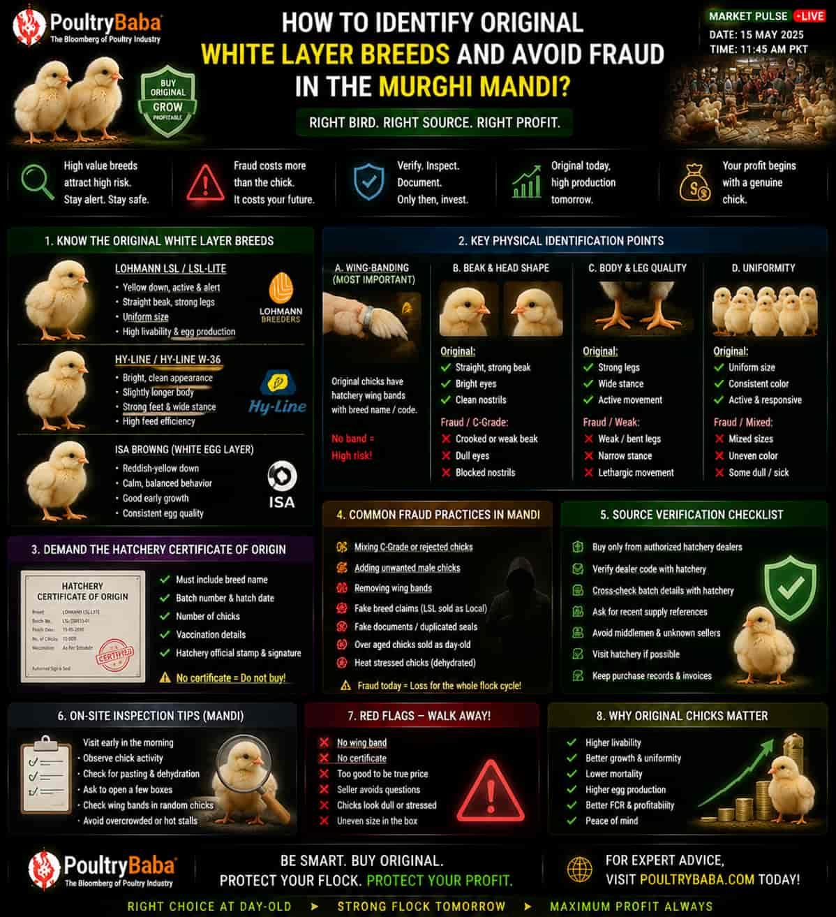 How to Identify Original White Layer Breeds and Avoid Fraud in the Murghi Mandi?