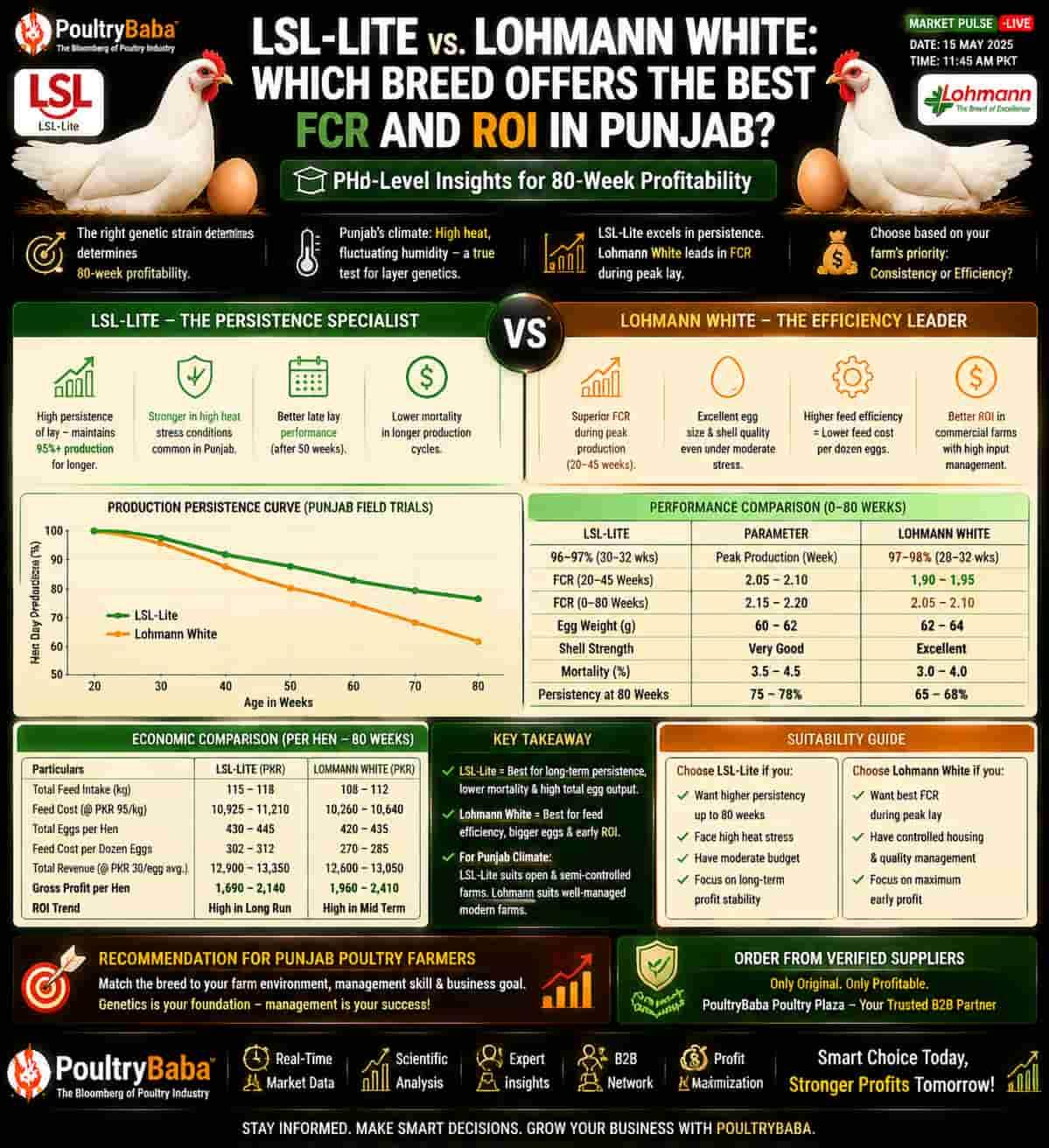 LSL-Lite vs. Lohmann White: Which Breed Offers the Best FCR and ROI in Punjab?