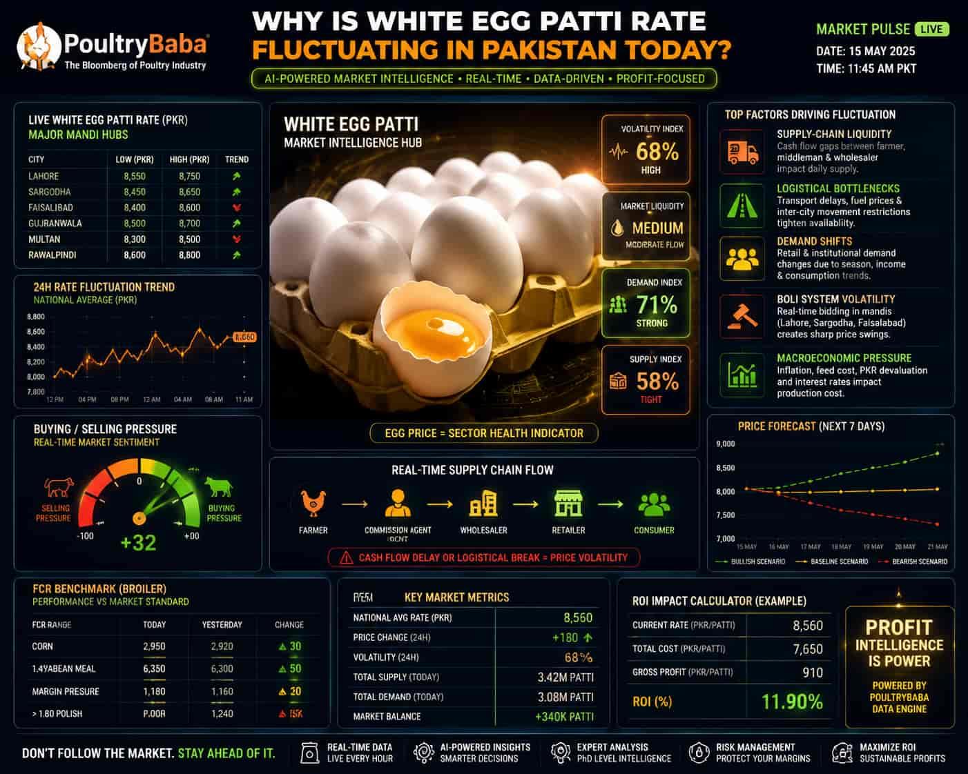 Why is the White Egg patti rate fluctuating in Pakistan today?