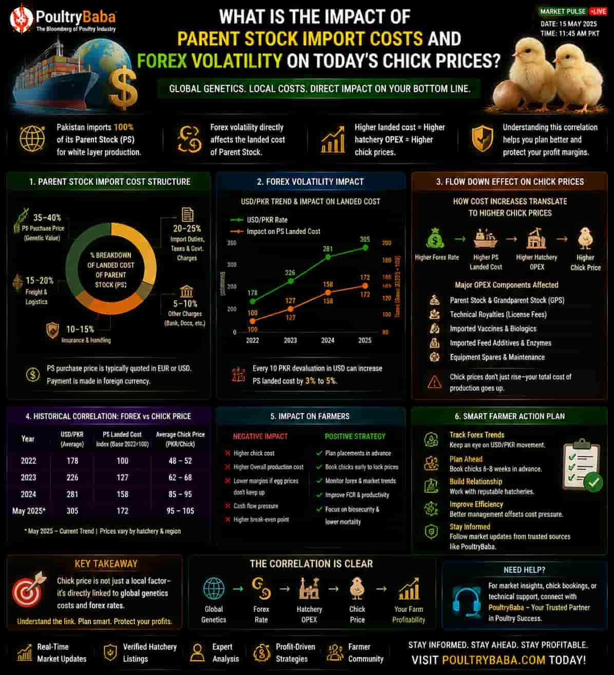 What is the Impact of Parent Stock Import Costs and Forex Volatility on Today's Chick Prices?