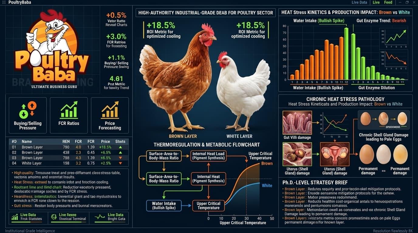 Why does Heat Stress impact Brown Layer hens more severely than White Layers?