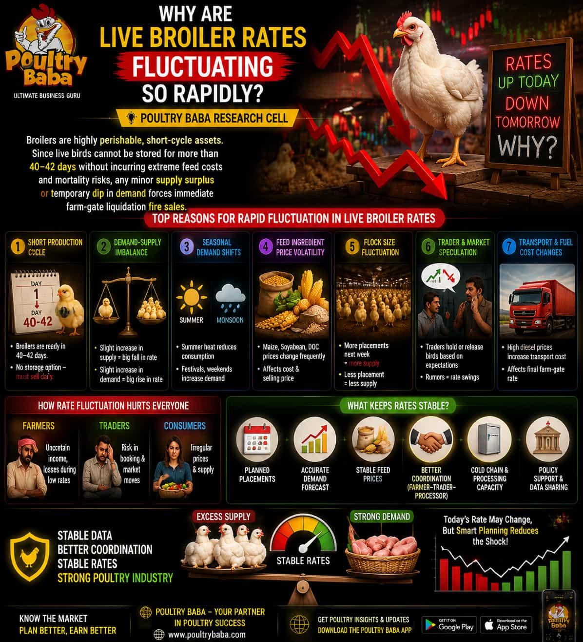 Why are live broiler rates fluctuating so rapidly?