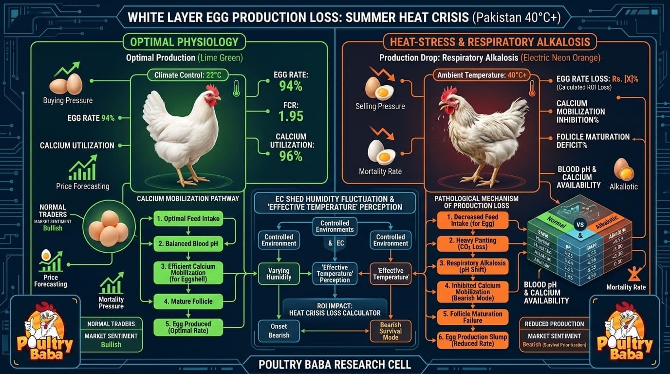 Why Does White Layer Egg Production Drop Suddenly During Hot Weather in Pakistan?