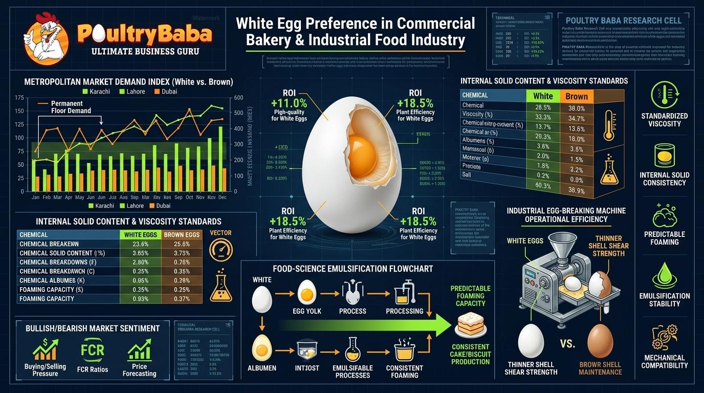 Why are White Eggs Preferred by the Commercial Bakery and Industrial Food Industry?
